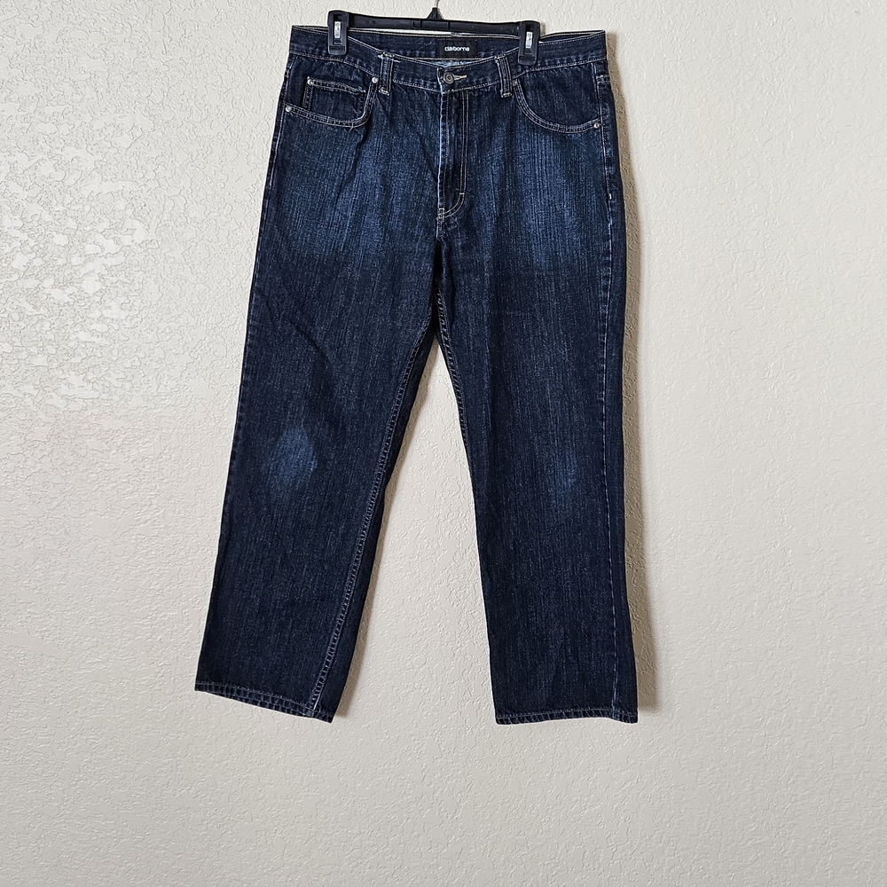 Claiborne Indigo Straight Men's Jeans 36X30 DARK WASH